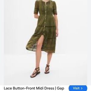 Gap army green midi dress